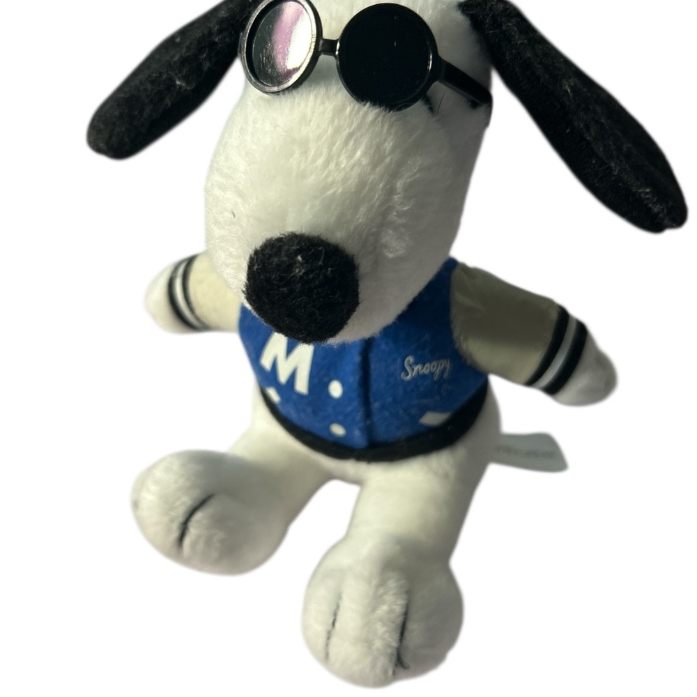 Peanuts‎ Snoopy Sunglasses & Varsity Jacket Black and White Plush Toy Vintage
